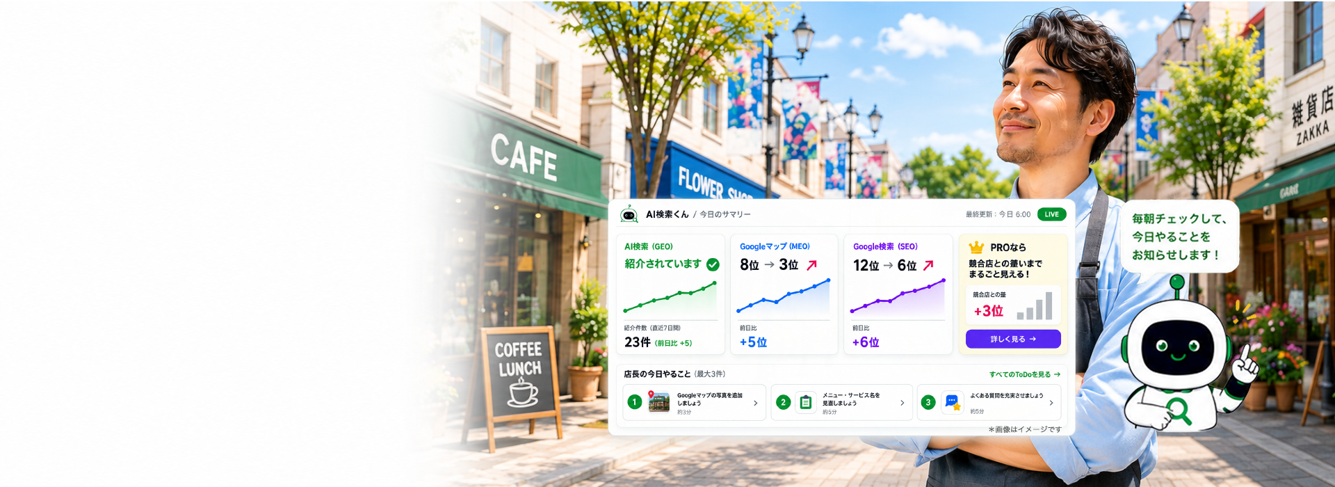 AI検索くんと店長のイメージ